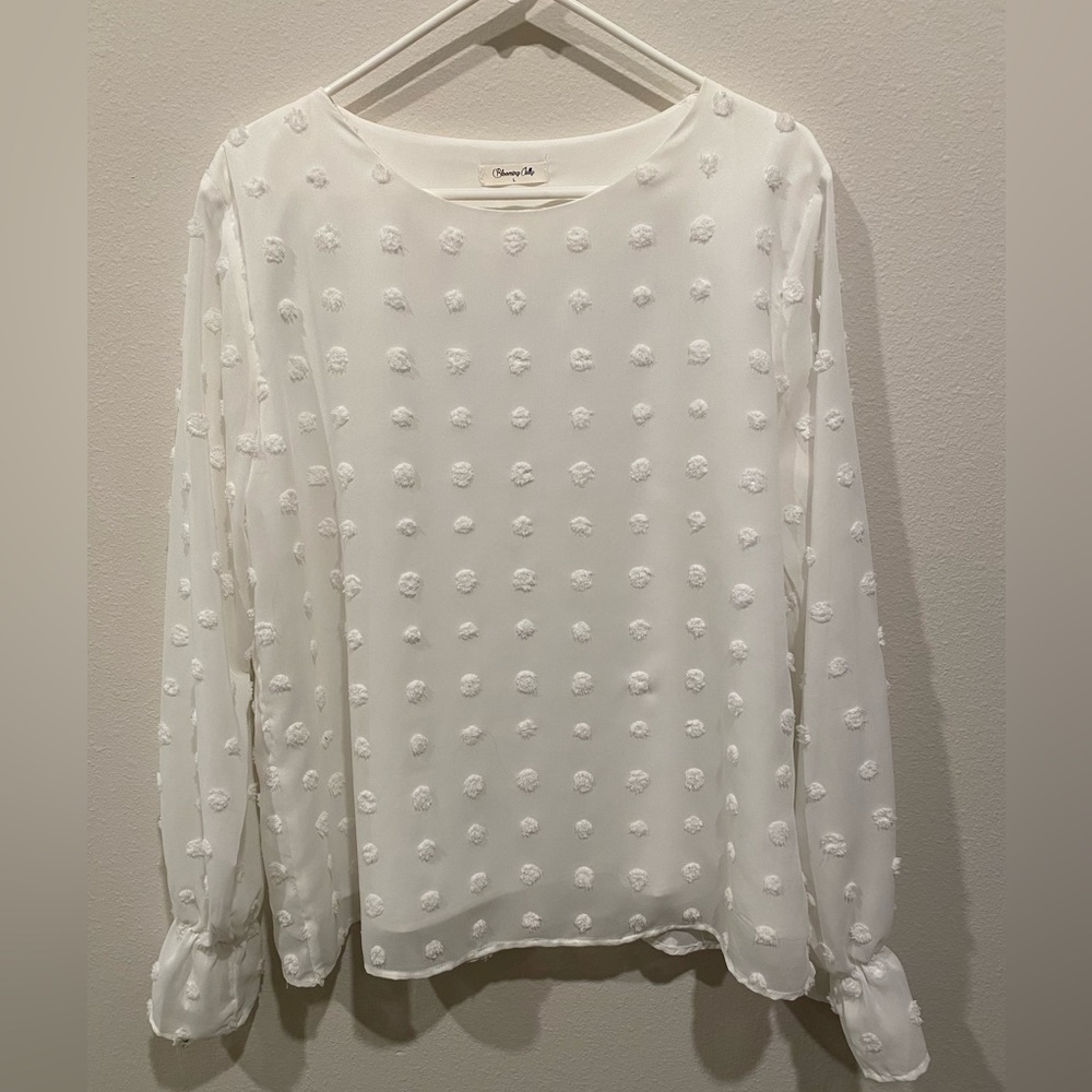 Blooming Jelly White Ladies Large Chiffon Top